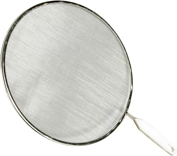 Rocky Mountain Goods 10” Splatter Screen for Frying Pan - Stainless Steel Dishwasher Safe Mesh Screen with Handle - Keep Grease from Exiting Pan while Cooking by Rocky+Mountain+Goods
