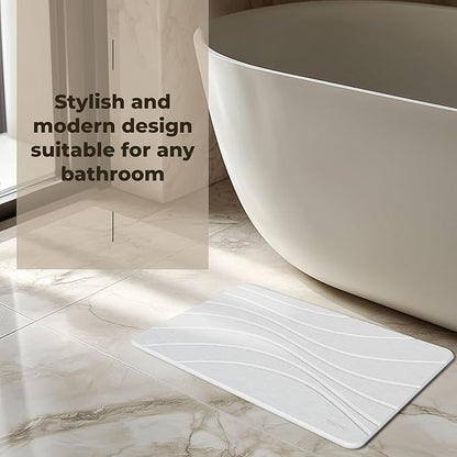 TOSORO - Stone Bath Mat Diatomaceous Earth Shower Mat Non-Slip Super Absorbent Diatomite Stone Bath Mats for Bathroom Floor Quick Drying Natural Easy to Clean (23.5 x 15) - Sandstone