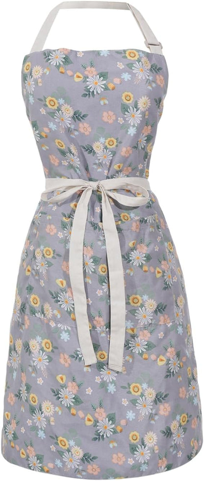 Aoomzoon Kitchen Aprons for Women with 2 Pockets,Double Sided Vintage Adjustable Apron for Gardening Cooking Arting Painting by Aoomzoon