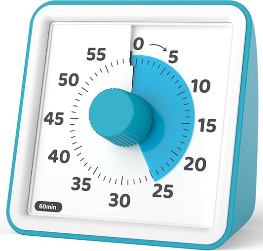 LIORQUE Visual Timer for Kids, 60-Minute Countdown Timers for Classroom Office Kitchen with Silent Operation, Kids Timer for Teaching (Batteries Included) by LIORQUEProducts
