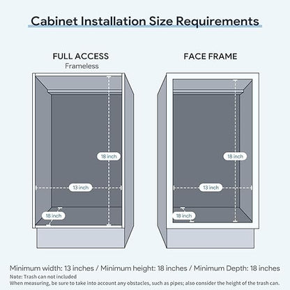 Tanamu Pull Out Trash Can Under Cabinet，Under Sink Slide Out Garbage for Kitchen，Requires 13" W X 18" D Minimum Cabinets，Not Included Can，Chrome Adjustable for 7-10 Gal Can