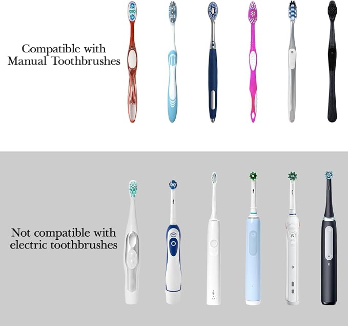 Linkidea Countertop Manual Toothbrush Holder with Lid, Resin 3 Slots Brush and Toothpaste Stand, Organizer Compatible with Oral-B CrossAction, Colgate Extra Clean (White)