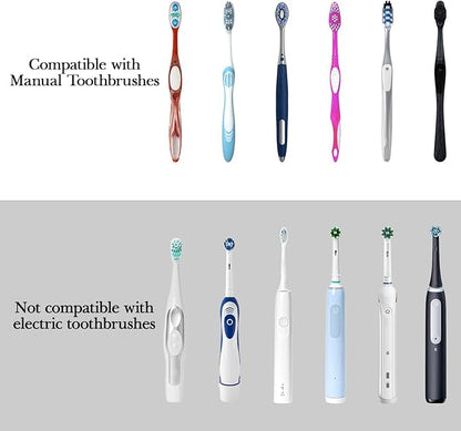 Linkidea Countertop Manual Toothbrush Holder with Lid, Resin 3 Slots Brush and Toothpaste Stand, Organizer Compatible with Oral-B CrossAction, Colgate Extra Clean (White)