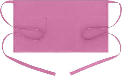 BOHARERS Pink Waitress Apron for Women with 3 Pockets - Durable Server Aprons for Restaurant Waterproof Oilproof by BOHARERS