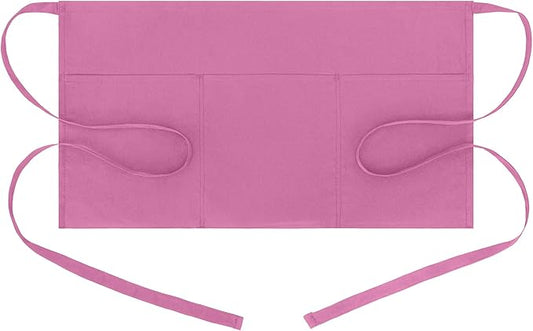 BOHARERS Pink Waitress Apron for Women with 3 Pockets - Durable Server Aprons for Restaurant Waterproof Oilproof by BOHARERS