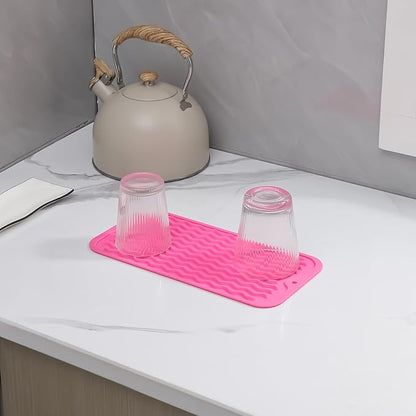 MicoYang Silicone Dish Drying Mat for Multiple Usage,Easy clean,Eco-friendly,Heat-resistant Silicone Mat for Kitchen Counter or Sink,Refrigerator or Drawer Liner Rose S 12 inches x 6 inches - Image 8