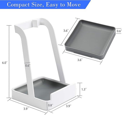 NiHome Versatile Pot Lid Ladle Holder Multipurpose Spatula Pad Book Cutting Board Spoon Rest Kitchen Utensils Drip Tray Washable Durable Stable Tack-Free Installation (White) - Image 2