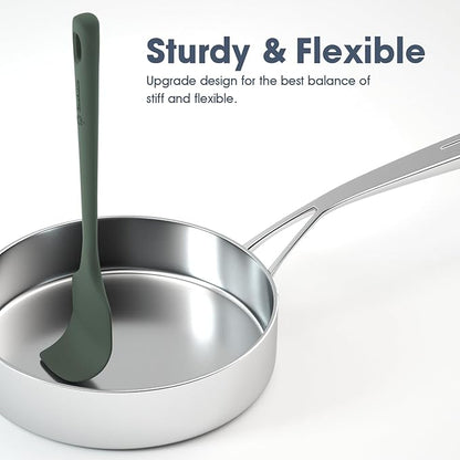 ChefAide 5 Pieces Silicone Spatula Set, Food Grade Rubber Spatula, Upgrade Strong Handle with Ergonomic Grip, Heat Resistant Up to 600°F for Nonstick Cookware, Cooking - Image 4