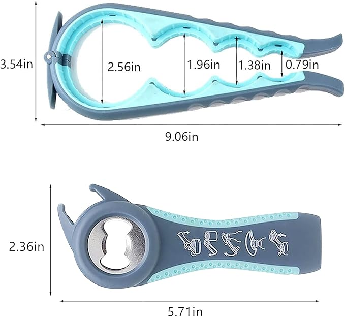 Bottle Opener for Arthritic Hand,Jar Opener for Old People, Children, Women, Those with Weak Hands,Multifunctional Kitchen Gadgets (02-Blue) - Image 6