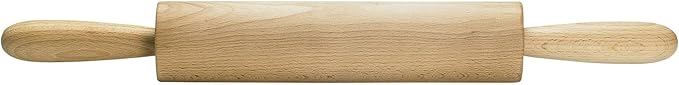 Mrs. Anderson’s Baking Wooden Rolling Pin, German Beechwood with Steel Ball Bearings, 10-Inch by 2-Inch by MrsAndersonsBaking
