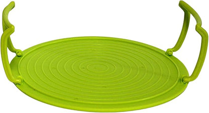 Microwave Multipurpose 4 in 1 Tray Stand Rack Splatter Guard Carry Tray Stacking Shelf (2, Green)