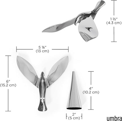 Umbra Tipsy Bottle Opener – Balancing Bird Sculptural Bar Tool and Accessory, Chrome