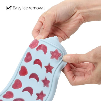 Moon Stars and Heart Ice Cube Tray Silicone Molds with Liquid Dropper，Easy Release Ice Trays with Lid, 24 Cavity Heart Mold for Ice Cubes, Gelatine, Chocolate, Baking and Candy - Image 3