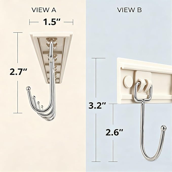 Cociat 2PCS Utensil Racks with 8 Hooks 17 Inch White Kitchen Utensil Holders Hanging Utensil Rack Multifunctional (17 inch White) - Image 7