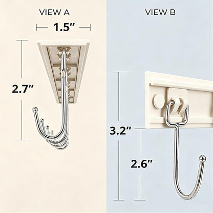 Cociat 2PCS Utensil Racks with 8 Hooks 17 Inch White Kitchen Utensil Holders Hanging Utensil Rack Multifunctional (17 inch White) - Image 7
