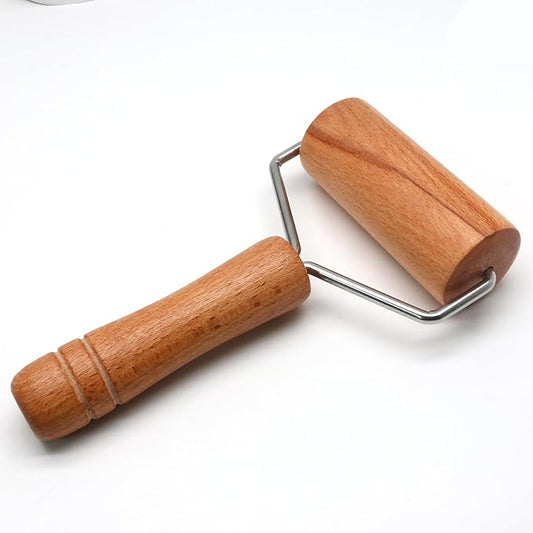Wooden Rolling Pin, Ergonomic Non-Stick Pizza Baker Dough Pastry Roller for Kitchen Home Cooking Baking (T Round Type)