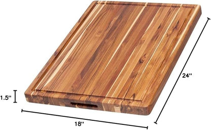 Teakhaus Cutting Board - Extra Large (XL) Wood Cutting Board with Juice Groove - Holiday Gift Ideas for Men and Women - Gift-Ready, Reversible, Edge Grain Wood, Knife Friendly - FSC Certified - Image 10