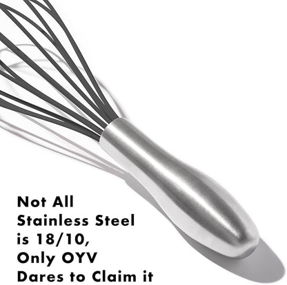 OYV 10-Inch Black Silicone Whisk, Heat Resistant 480°F Kitchen Whisk with Stainless Steel Ergonomic Handle, Non-Scratch for Nonstick Cookware, Dishwasher Safe, Perfect for Blending, Cooking & Beating - Image 6