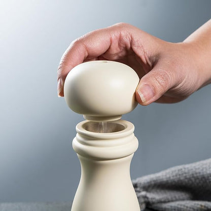 BILL.F Salt and Pepper Grinder Wooden Pepper Mill Grinder White Salt Pepper Shakers Set of 2 with Adjustable Ceramic Rotor- 7 Inch - Image 5