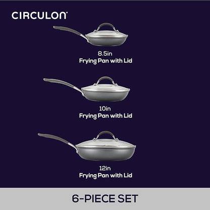 Circulon A1 Series with ScratchDefense Nonstick Induction Frying Pan Set, 6-Piece Cooking Pans Set, Induction Cookware, Graphite - Image 3