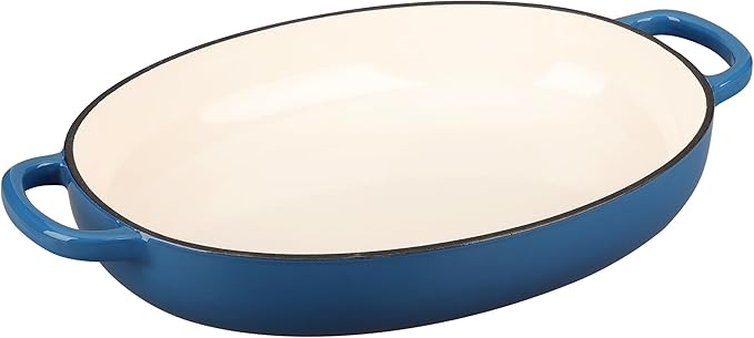 EDGING CASTING Enameled Oval Cast Iron Dutch Oven Pot with Lid, Bread Dutch Oven for Sourdough Bread Baking, Dutch Oven Bread, Bread Oven, 6QT, Lake Blue - Image 5