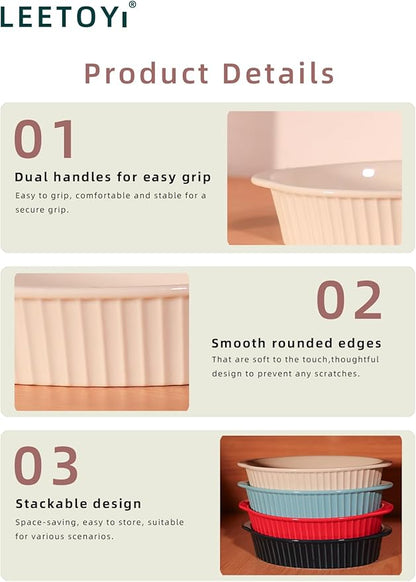 LEETOYI Porcelain Small Oval Au Gratin Pans, Baking Dish Set for 1 or 2 person servings, Bakeware with Double Handle for Kitchen and Home, Set of 2 (White) - Image 8