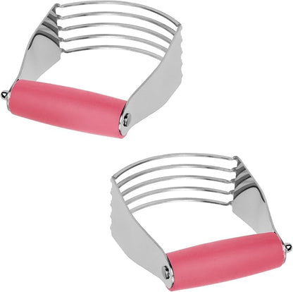 Dough Blender Heavy Duty Pastry Cutter Stainless Steel Butter Cutter Professional Baking Tool For Mixing Flour Butter (Pink) - Image 6