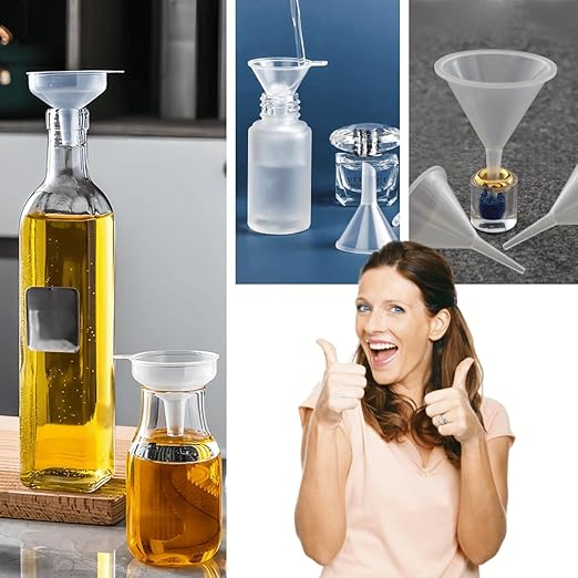 9 Pack Small Funnel Kit 3 Sizes with Droppers for Kitchen Bottles, Essential Oils, Capsules Pet Crafts - Image 7