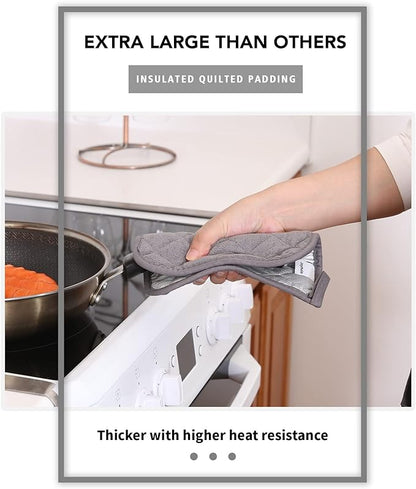 Joyhalo 4 Pack Pot Holders for Kitchen Clearance, Hot Pads for Kitchen, Countertops, Oven Pot Holders Bulk, Potholders Sets for Kitchens Heat Resistant, Grey - Image 4