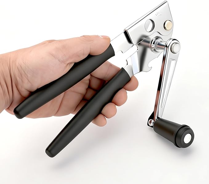 Manual Can Opener,Easy-Grip Hand Crank Can Opener for Seniors & Arthritis - Ergonomic Manual Opener, Heavy Duty for Large Cans, Safe & Comfortable Use at Home or Restaurant - Image 7