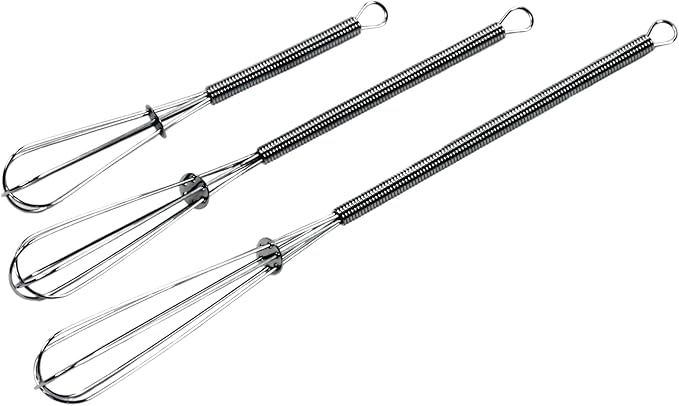 Chef Craft Classic Mini Sturdy Whisk, 5.5, 7, and 9 inch 3 piece set, Chrome by ChefCraft
