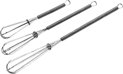 Chef Craft Classic Mini Sturdy Whisk, 5.5, 7, and 9 inch 3 piece set, Chrome by ChefCraft
