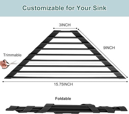 MERRYBOX Triangle Roll Up Dish Drying Rack Over The Sink, 2025 Anti-Rust Sink Drying Rack with Full Silicone Wrapped- Anti-Slip, Space Saving, Durable Organizer for Kitchen - Image 3