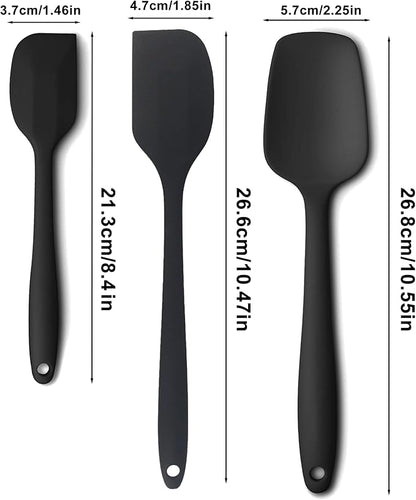 3 Pcs Silicone Spatula,Food Grade Rubber Spatula, Spatulas Silicone Heat Resistant, Used for Baking, Cooking, non Stick, Dishwasher Safe, BPA Free - Image 2