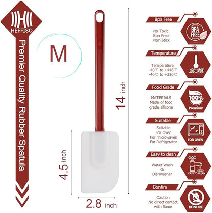 Kitchy Silicone Rubber Spatula and Spoon Set - High Heat Spatula Spoon, Commercial Cooking Set (1 Spoonula + 2 Scrapers, 14 Inches) - Image 3
