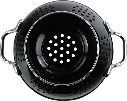 Calypso Basics by Reston Lloyd Powder Coated Enameled Colander, 1 Quart, Black