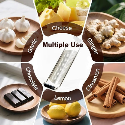 Upgraded Lemon Zester & Cheese Grater, Food Grade Stainless Steel None-Slip Hand Fine Grater for Garlic, Ginger, and Chocolate, Durable and Easy-To-Clean（Dishwasher Safe） - Image 3