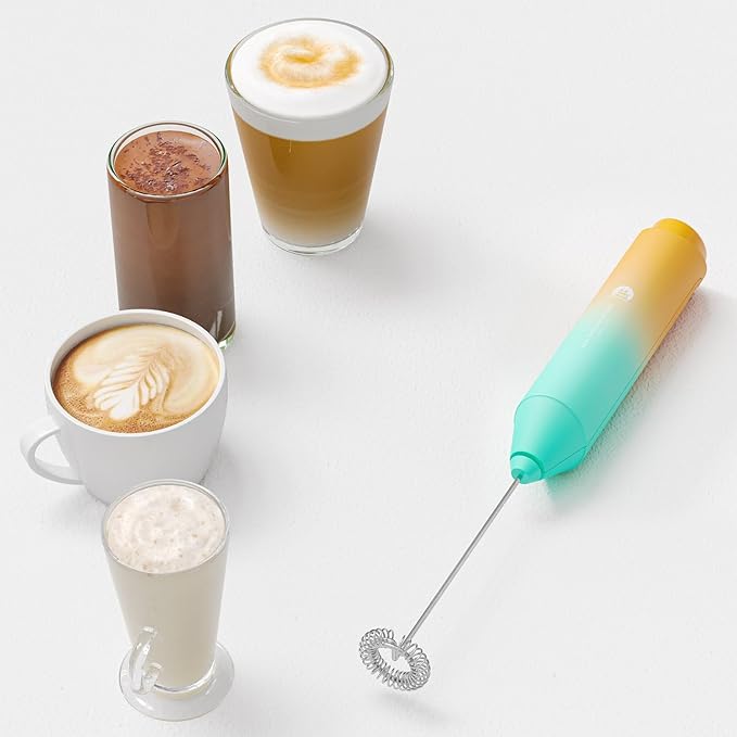Powerful Milk Frother Handheld Foam Maker, Mini Whisk Drink Mixer for Coffee, Cappuccino, Latte, Matcha, Hot Chocolate, No Stand, Meadow - Image 3