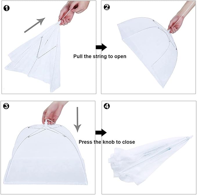6 Pack Colored Mesh Food Cover Tents by Winknowl, Reusable and Collapsible Large 17" Pop-Up Food Net Protector Umbrella for BBQ, Picnics, Parties, Outdoor - Image 3