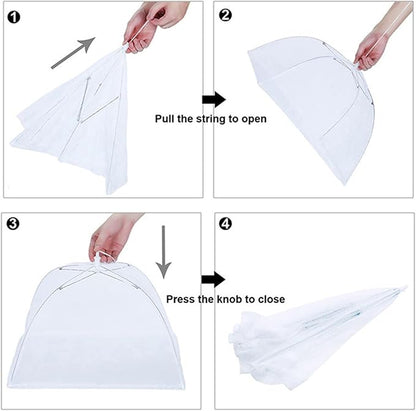 6 Pack Colored Mesh Food Cover Tents by Winknowl, Reusable and Collapsible Large 17" Pop-Up Food Net Protector Umbrella for BBQ, Picnics, Parties, Outdoor - Image 3
