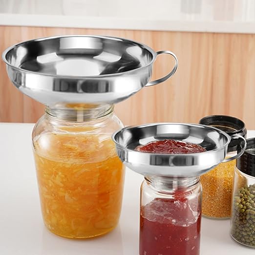 2 PCS Canning Funnel for Wide and Regular Jars, Wide Mouth Funnel Stainless Steel Funnels for Kitchen Use, Metal Funnels Set for Transferring Liquid Power Jam Grains Dry and Wet Ingredients - Image 5