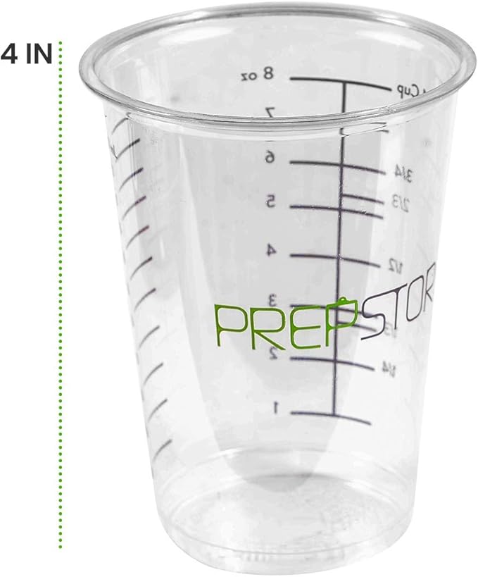 Disposable Measuring Cups for Resin - Pack of 20 8oz Clear Plastic Measuring Cup for Epoxy Resin, Stain, Paint Mixing - Half Pint Reusable Multipurpose Mixing Cups for Cooking and Baking - Image 3