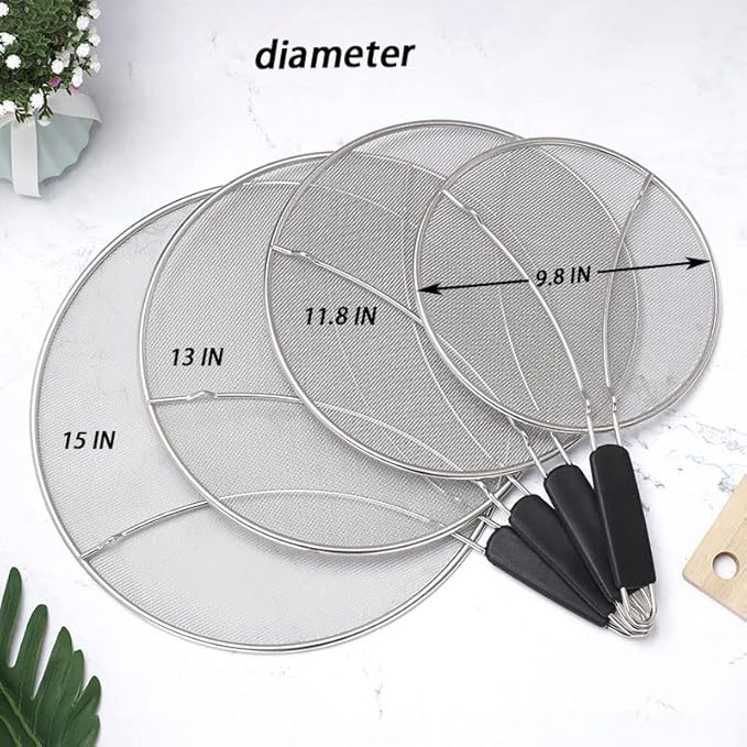 Large Splatter Screen for Frying Pan, 15 Inch Stainless Steel Grease Splatter Guard, Mesh Frying Screen Keeps Kitchen Clean and Protects Skin From Burns - Image 7