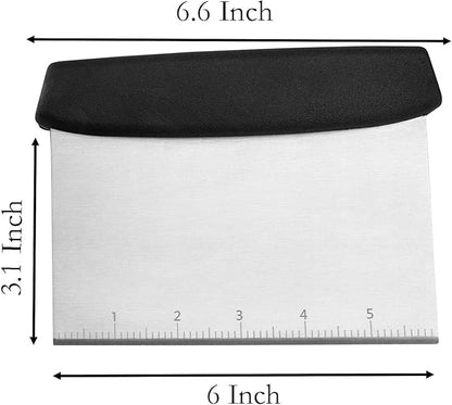 Dough Cutter, 6.6 Inch Stainless Steel Dough Scraper with Scale for Cutting of Pizza, Cake and Dough (1) - Image 2