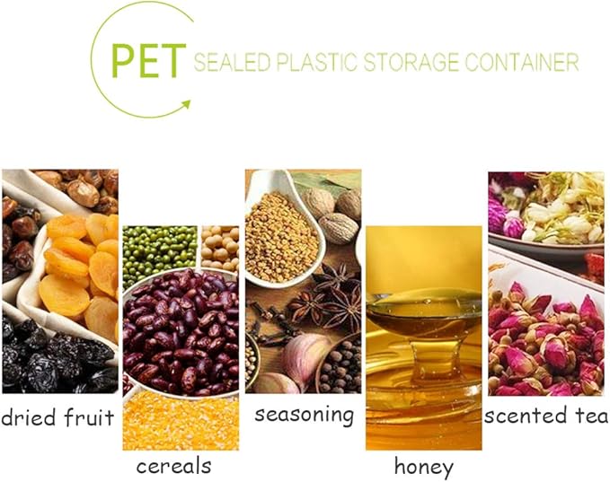 15 Pack 6oz Clear Plastic Jars Wide-mouth Storage Containers,Refillable Empty Containers for Dry Food,Dried Fruit,Seasoning and Honey Storage - Image 5