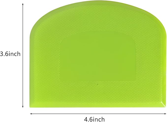 ALLTOP Bowl Spatula & Bench Scraper,Flexible Plastic Multipurpose Kitchen Pastry Cutter Tool,Food Scrappers for Bread Dough Baking Cake Fondant Icing,Set of 2 Pieces - White,Green - Image 2