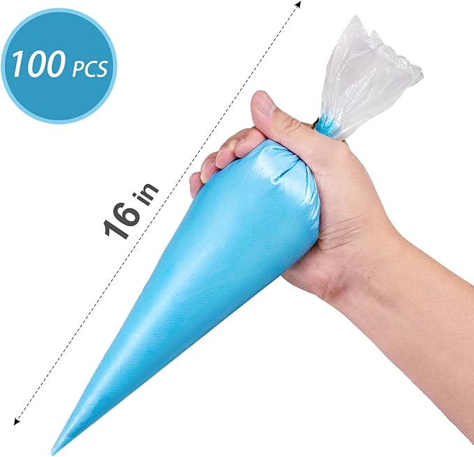 16 Inch Piping Bags Disposable, 100Pcs Large Pastry Bags, Frosting Bags, Cake Decorating Bags, Decorating Bags Large Piping Bags, Decorating Bags - Image 2
