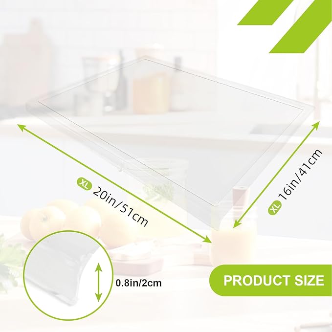 Acrylic Cutting Board with Juice Groove, Clear Cutting Board with Counter Lip, Cutting Boards for Countertop Protector, Non-Slip Dough Mat, Kitchen Decor Gadgets House Warming Gifts(20"x16") - Image 3