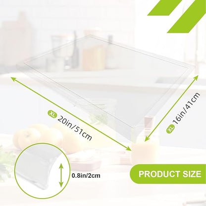 Acrylic Cutting Board with Juice Groove, Clear Cutting Board with Counter Lip, Cutting Boards for Countertop Protector, Non-Slip Dough Mat, Kitchen Decor Gadgets House Warming Gifts(20"x16") - Image 3