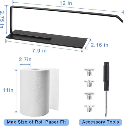 Paper Towel Holder, Magnetic Paper Towel Holder for Fridge, Toilet Paper Roll Holder Magnet Towel Rack Wall Mount Fridge Organizer for Paper Towels Rolls Bathroom Pantry RV Kitchen Storage - Image 2